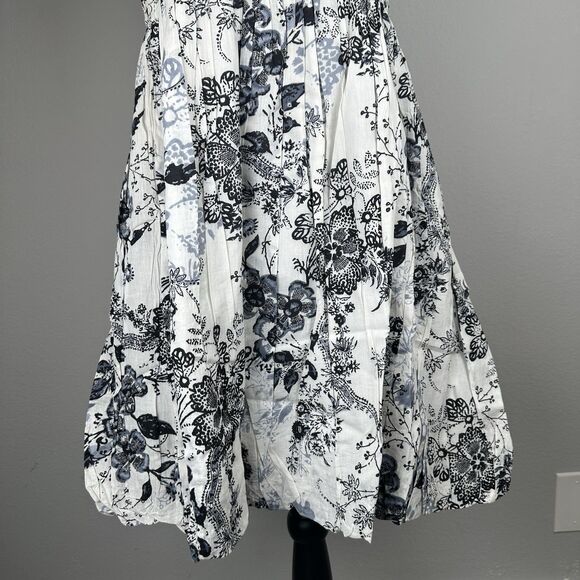 Chaudry KC Babydoll Mini Dress Size Large Sequin Pleated Bubble Hem Cottage Boho - Picture 4 of 14